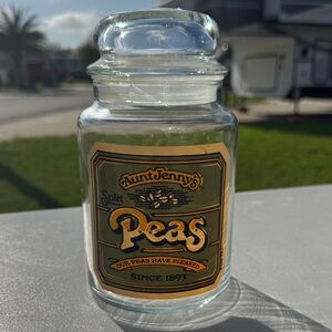 Aunt Jenny's Split Peas Glass Jar